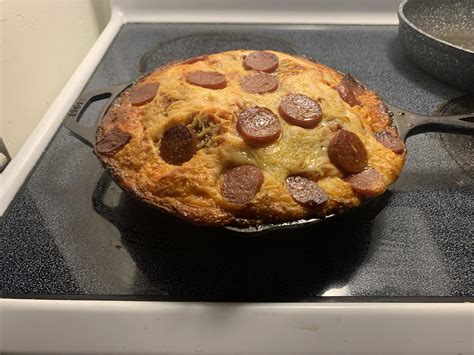 Tried to make a pan pizza with biscuit dough : r/shittyfoodporn