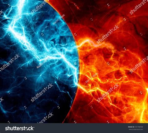 Fire Ice Abstract Fractal Lightning Stock Illustration 101790709