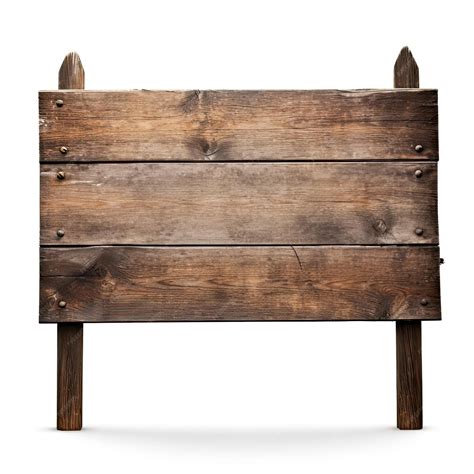 premium ai image blank wooden signboard  white background