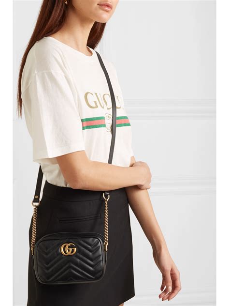 Gucci S Marmont Mini Camera Bag In Black Iucn Water