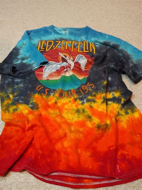 Led Zeppelin Us Tour T Shirt Tie Dye Size L Gem