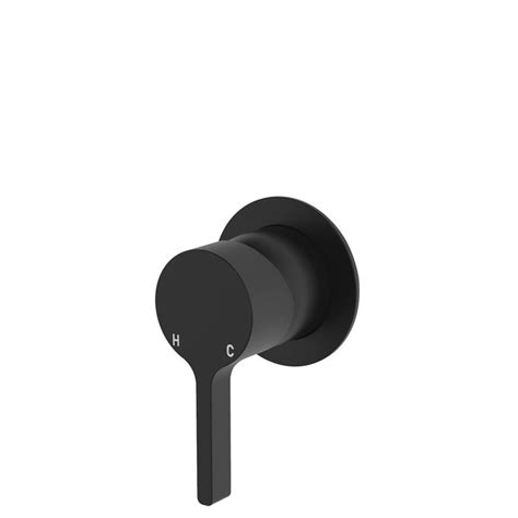 Sansa Wall Mixer Small Round Plate Matte Black — Designer Bathware