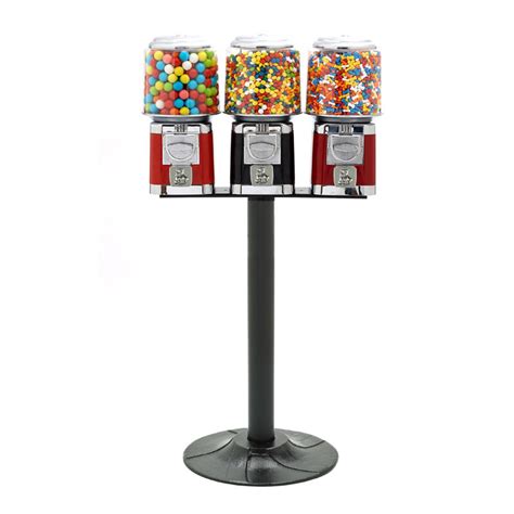 Rhino Classic Metal Three Head Bulk Vending Machines with Stand - CandyMachines.com