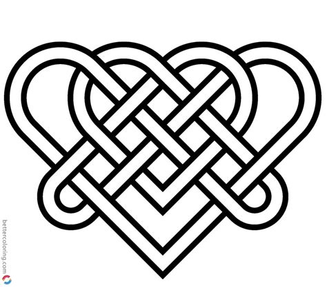 Celtic Knot Coloring Pages Wedding Heart for Love - Free Printable ...