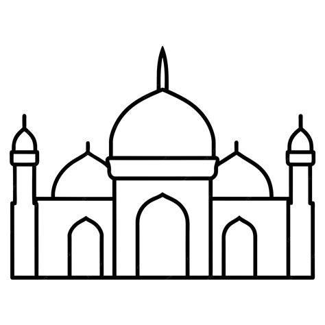 Premium Vector Minimal Masjid Vector Art Illustration Black Color
