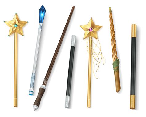 Magic Wand Realistic Set 480840 Vector Art at Vecteezy