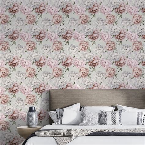 Papel Parede Adesivo Floral Branco Rosas Lavável Sala Quarto