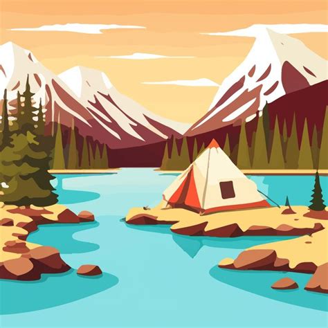 Premium Vector Camping Concept Art Vector Illustration Of Beautiful