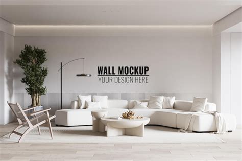 Premium Psd Living Room Wall Mockup