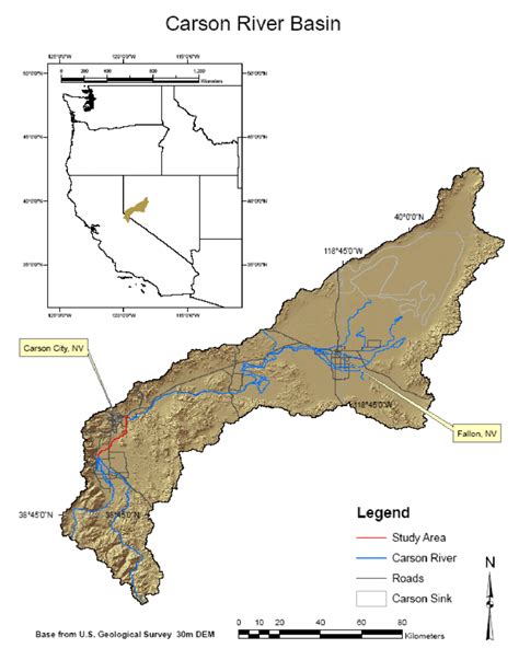 location   carson river basin  location  study area