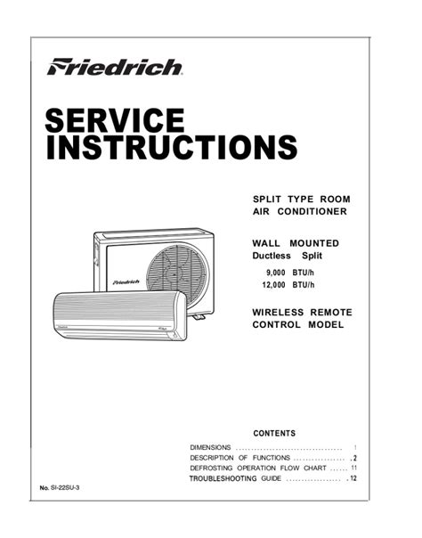 Manual For Friedrich Air Conditioners