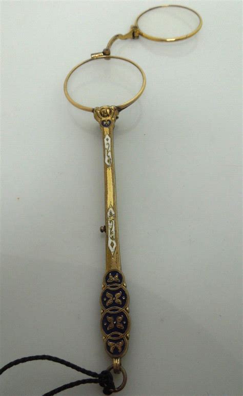 S203 Victorian Antique Lorgnette Folding Opera Glasse Gem