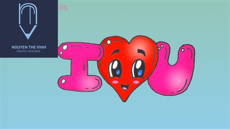 How To Draw I Love You Bubble Letters Bubble Letters Drawing Tutorial