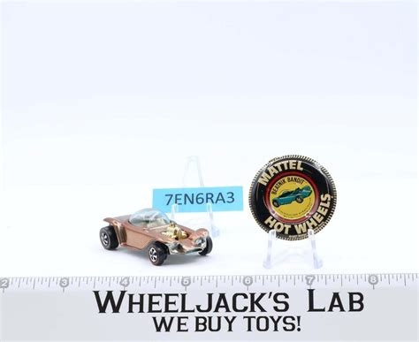 Beatnik Bandit Brown WITH BUTTON 1968 Hot Wheels Mattel Vintage Redline RL Wheeljack S Lab