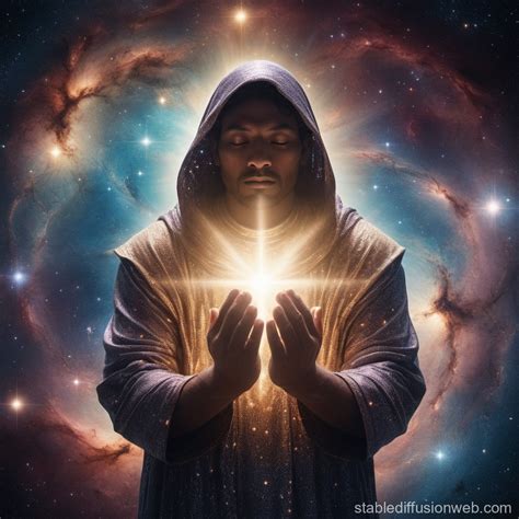 God Of Light Protecting Cosmic Galaxy Stable Diffusion Online