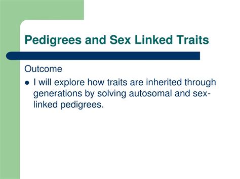 PPT Pedigrees And Sex Linked Traits PowerPoint Presentation Free