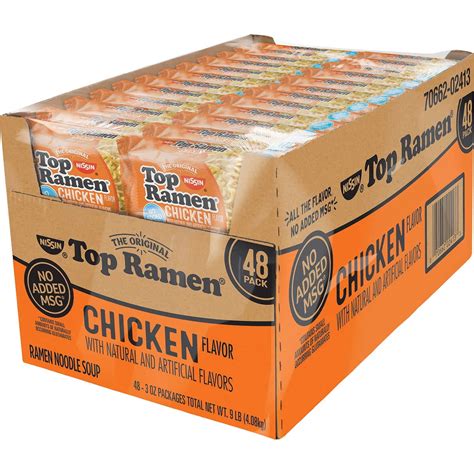 Nissin Top Ramen Chicken Flavor Noodle Soup 48 Pack 3 Oz