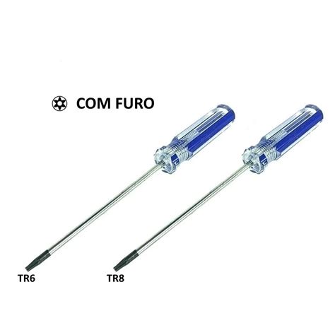 Kit Chave Torx Furo T6 TR6 T8 TR8 Torx Security T6H T8H Abre