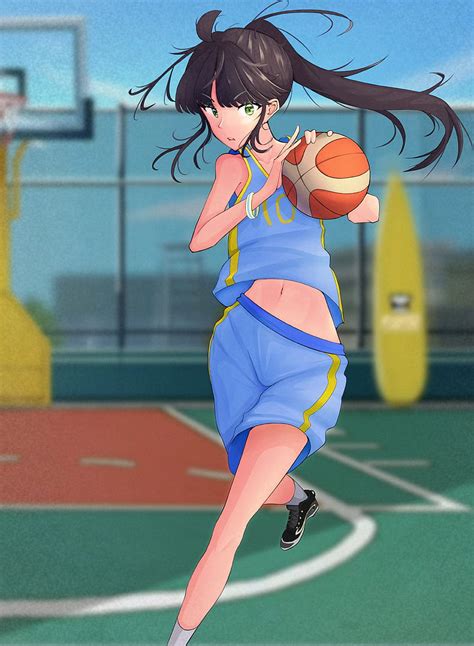 Niña Pelota Baloncesto Anime Deporte Fondo De Pantalla De Teléfono