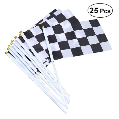 TOYMYTOY Checkered Flags Flag Racing Race Party White Black Mini Hand