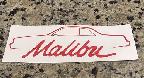 Chevy Malibu Outline Decal Etsy