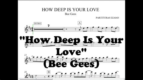 How Deep Is Your Love Bee Gees Partitura Para Saxo Trompeta