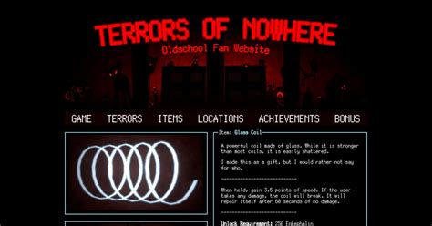 Glass Coil Terrors Of Nowhere Fan Website