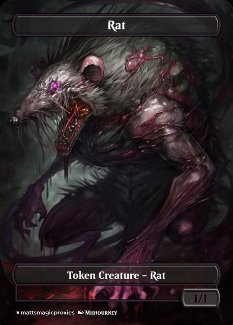 Foil Custom Commander Mtg Rat Token Horror Themed Blood Etsy