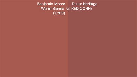 Benjamin Moore Warm Sienna Vs Dulux Heritage Red Ochre Side By