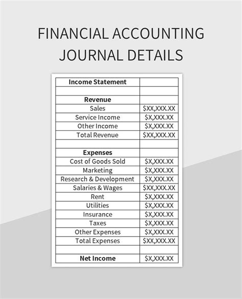 Free Accounting Journal Templates For Google Sheets And Microsoft Excel - Slidesdocs