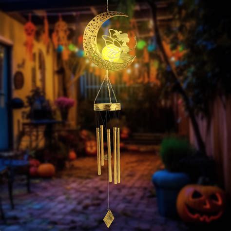 Solarera Solar Moon Fairy Wind Chimes Lights Unique Crackle Glass Ball