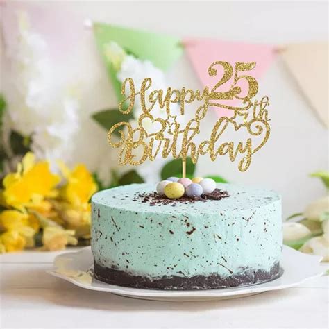 Webenison Happy 25th Birthday Cake Topper 25th Birthday Cake Envío Gratis