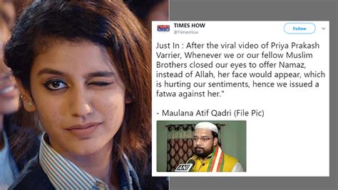 Aaj Tak Falls For Fake News About Fatwa Against Priya Varrier, Airs An ...