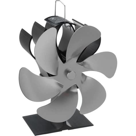 Ventilateur De Foyer Noir 6 Lames Chauffer La Chaleur Poêle Poêle