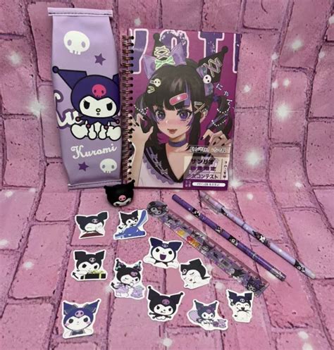 Kuromi Sanrio Anime Bundle~notebook~pencil Case~stickers~pen~kawaii~cute £1499 Picclick Uk