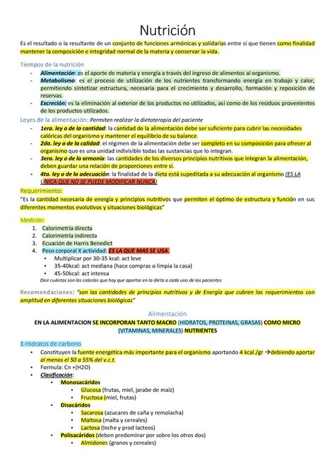 Resumen Nutri Durand Espero Les Sirva Nutrici N Es El Resultado O