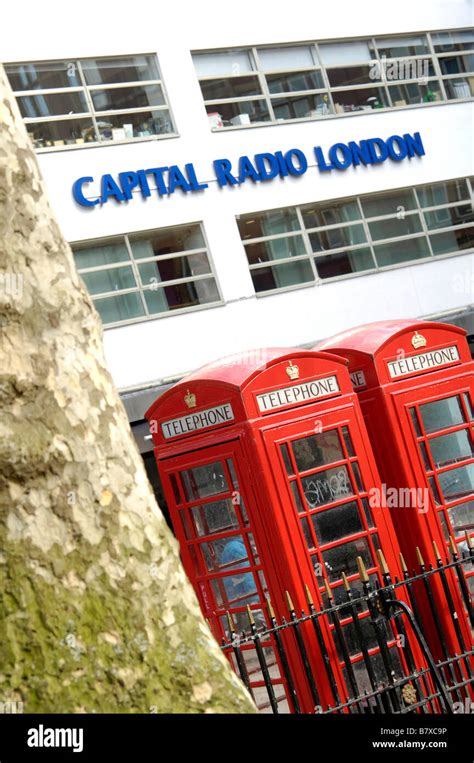 Red Telephone Boxes In Front Of Capital Radio Station Leicester Square