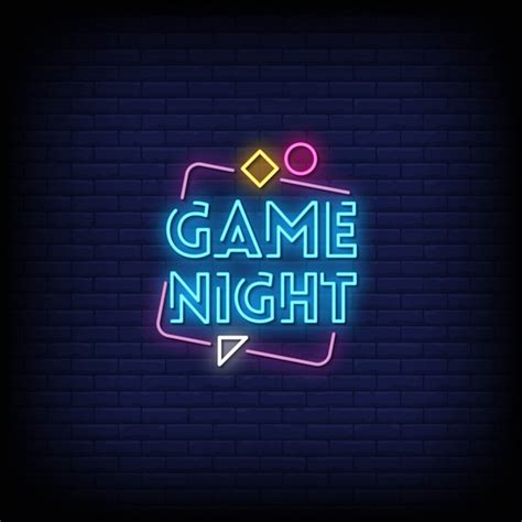 Game Night Neon Signs Style Text Premium Vector