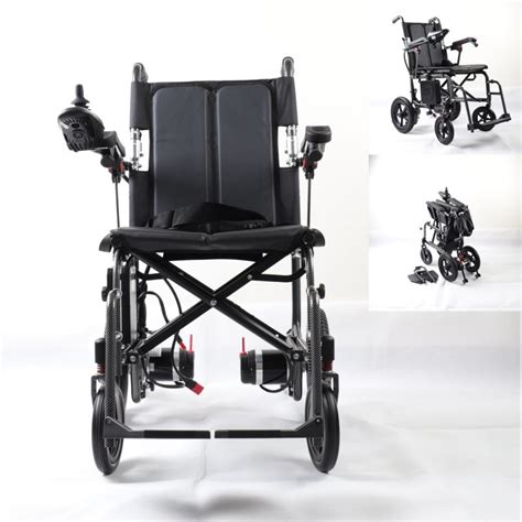 Foldable Lightweight 10ah Lithium Battery Carbon Fiber Pattern Electric Wheelchair China