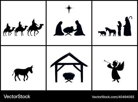 Nativity Scene Silhouette Printable