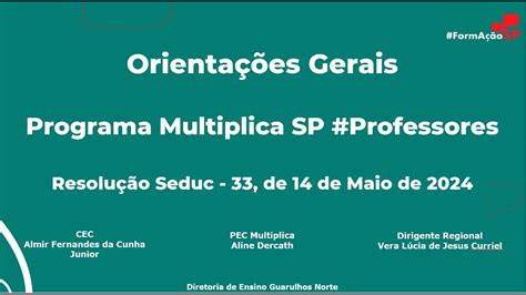 Multiplica SP Professores YouTube