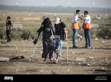 Gaza Palästina 12 Juli 2019 Palästinensische Demonstranten