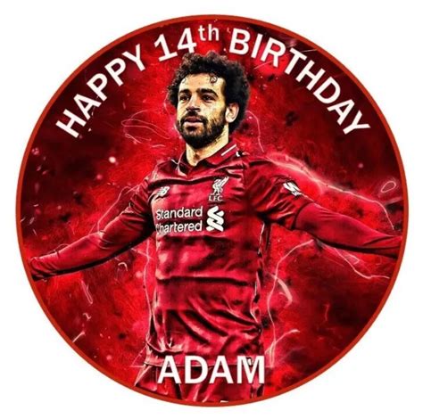 Edible Cake Cupcake Topper Personalised Mo Salah Football Happy Birthday Party £3 35 Picclick Uk