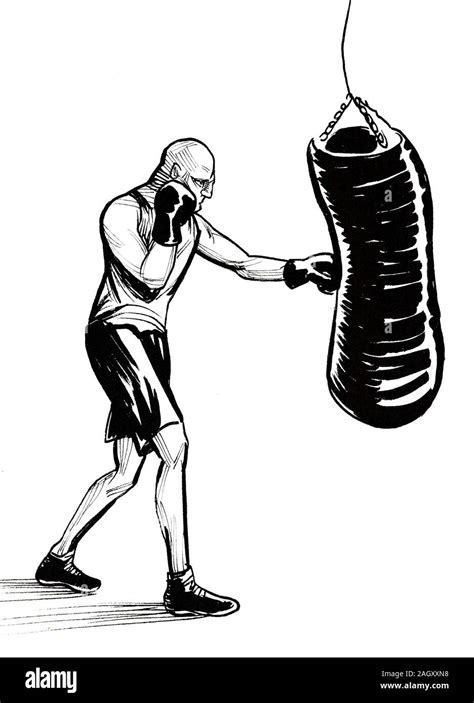 Man boxing drawing hi-res stock photography and images - Alamy