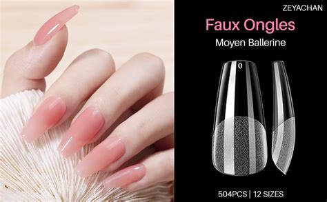 ZEYACHAN 504 Pièces Capsule Americaine Ongle Faux Ongles en Gel