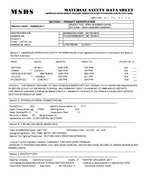 Fillable Online MSDS MATERIAL SAFETY DATA SHEET Dynacco Fax Email