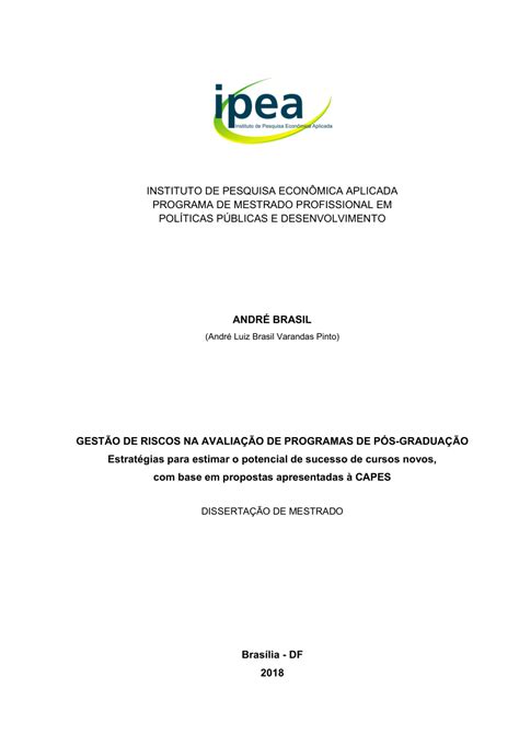 PDF Gestão de riscos na avaliação de programas de pós graduação