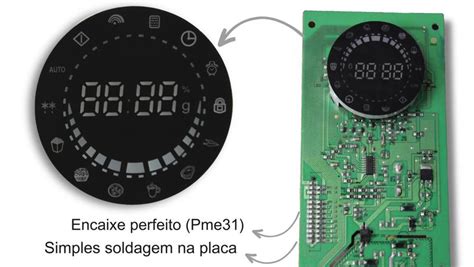 Display Redondo Microondas Led Azul Philco Pme Para Placa Novo