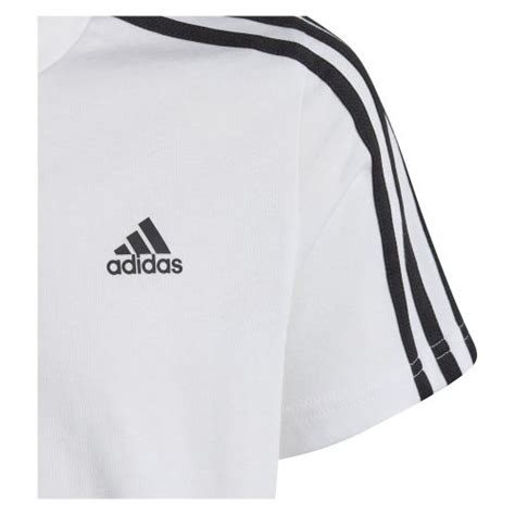 Koszulka Sportowa Dla Dzieci Adidas Essentials 3 Stripes Cotton Tee Ic0605 White Cena