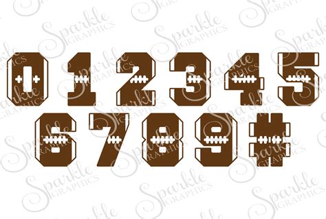 Football Number Font Cut File Set | SVG, EPS, DXF, PNG